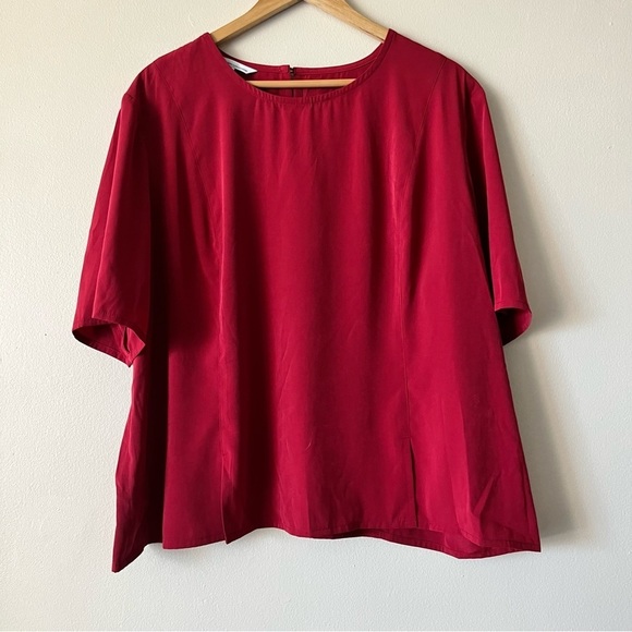 Tilly's Tops - TILLEY Dark Red Boxy Blouse - Size 2XL - BNWT
